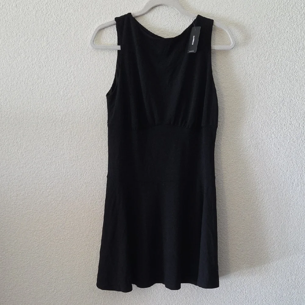 Express Black Sleeveless Fit & Flare Mini Dress - Picture 2 of 5